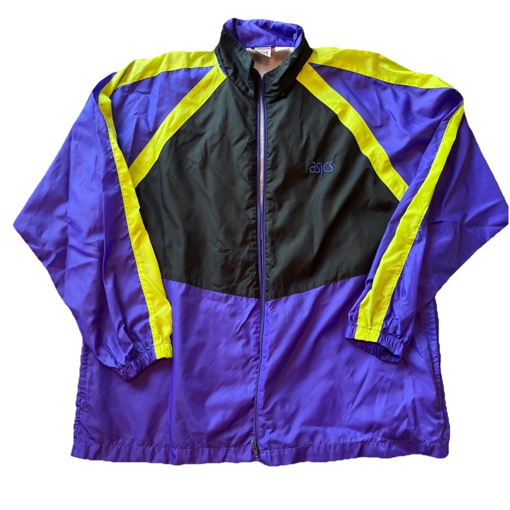 ASICS Men's Vibrant Purple and Black Windbreaker
